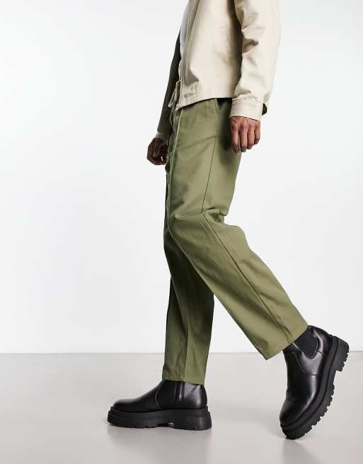 Pull&Bear smart pintuck pants in khaki