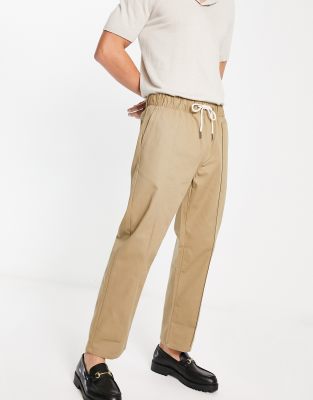 Pull&Bear smart pintuck trousers in ecru