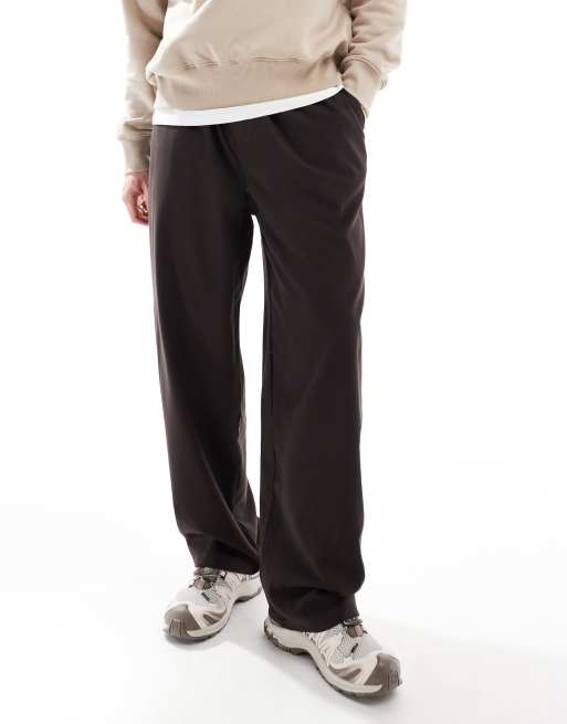 Pull&Bear smart sweatpants in brown