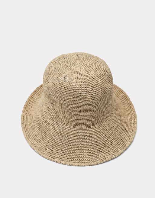 Pull&Bear – Smörgul, flätad hatt, 4 av 4