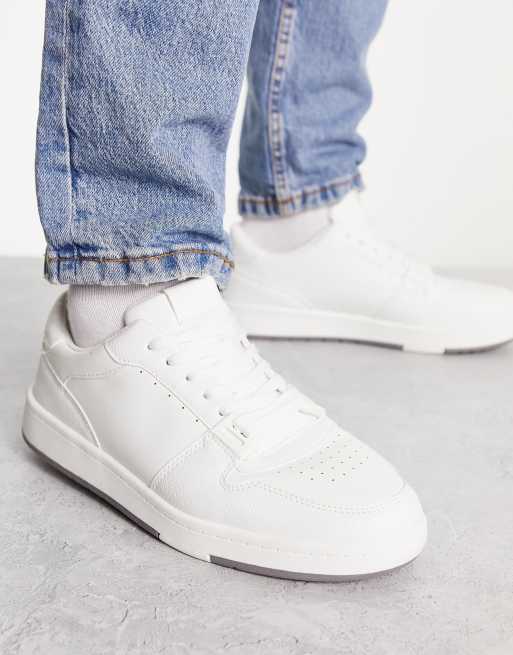 Pull&Bear - Sneakers basse stringate bianche