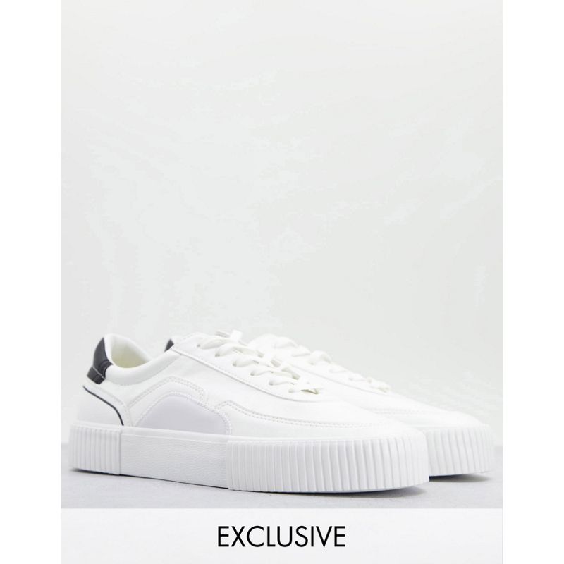 Uomo Sneakers Pull&Bear - Sneakers bianche con dettaglio grigio a contrasto - In esclusiva per ASOS