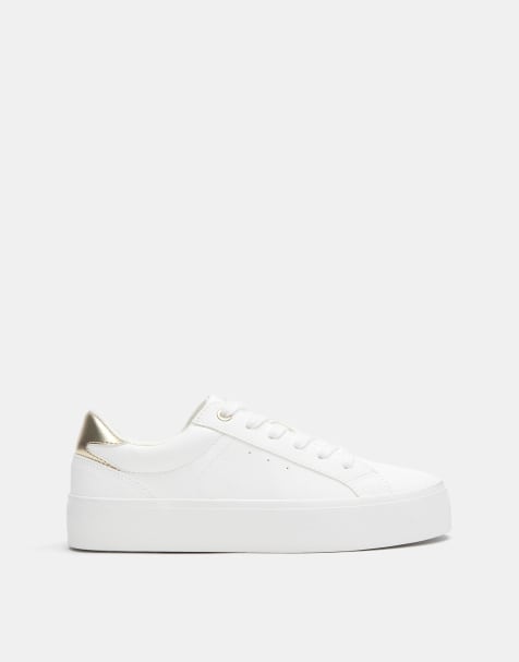 Pull&Bear - Sneakers bianche con plateau - view 1