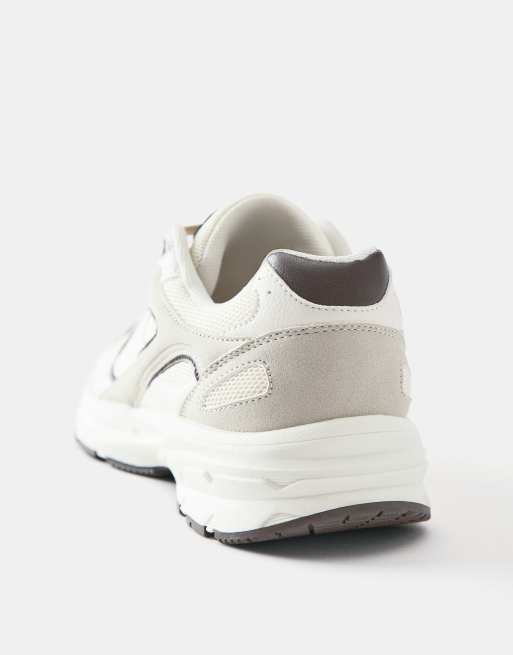 Pull&Bear - Sneakers écru con pannelli multipli, 4 di 4
