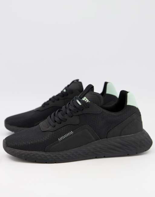 Pull&Bear sneakers in black with white detailing ASOS