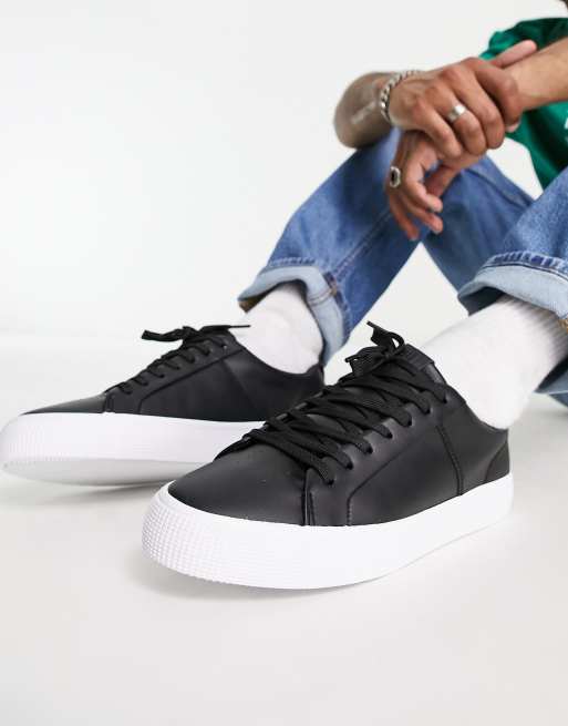 Pull&Bear - Sneakers met veters in zwart