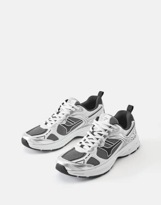 Pull&Bear - Sneakers multielemento color argento, 2 di 7