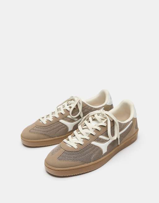 Pull&Bear - Sneakers rétro testurizzate marroni, 2 di 4