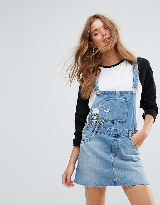 Denim pinafore dress - pull&bear