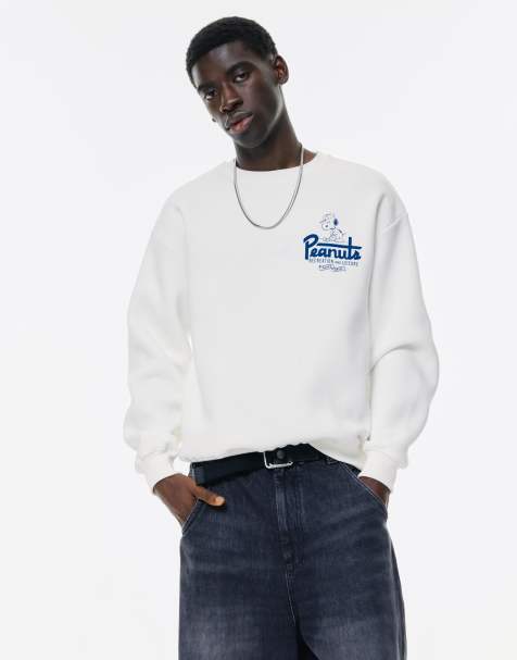 Pull&Bear Snoopy white sweatshirt in off white - view 1
