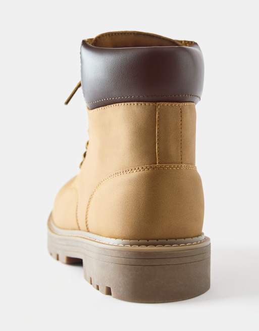 Pull&Bear snørestøvler med detalje i sennepsgul, 4 af 4