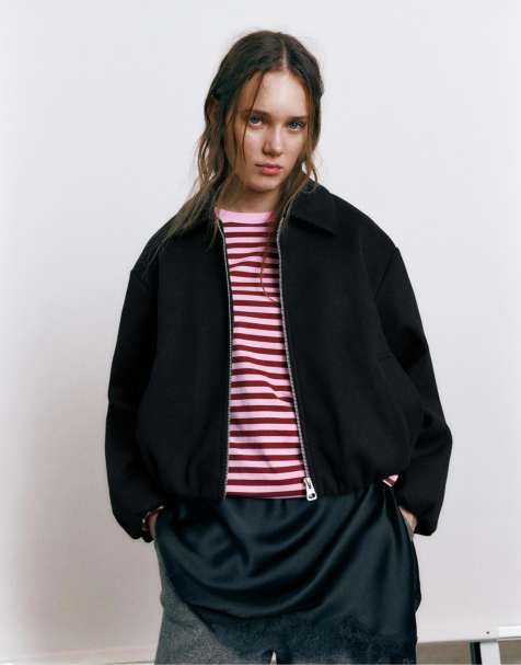 Pull&Bear Soft balloon jacket in black