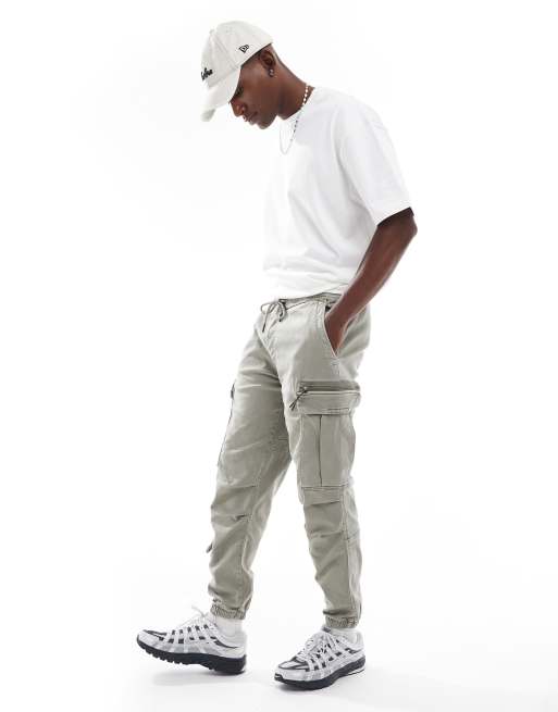 Pull&Bear soft cargo trackies in stone