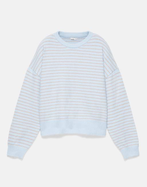 Pull&Bear Soft knit boxy jumper in light blue, 5 of 7