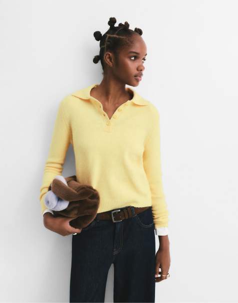 Pull&Bear Soft knit sweater in yellow - view 1