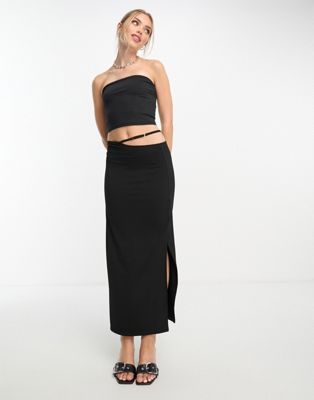 Pull&Bear soft shaping bandeau top co-ord in black | ASOS
