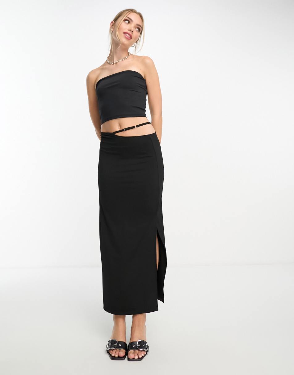 Black bandeau top - PULL&BEAR