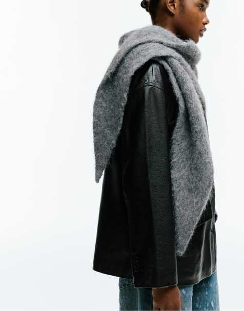 Pull&Bear Soft touch cape in grey - view 1