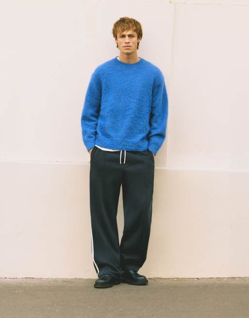 Pull&Bear Soft-touch jumper in blue with wool, 3 of 7