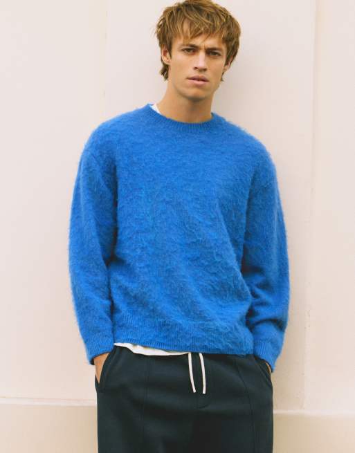 Pull&Bear Soft-touch jumper in blue with wool, 4 of 7