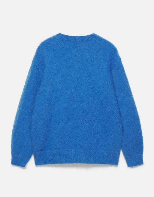 Pull&Bear Soft-touch jumper in blue with wool, 7 of 7