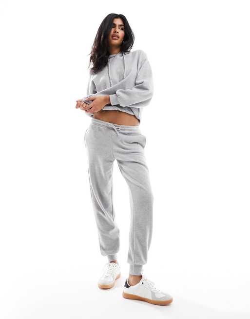 Pull Bear soft touch ribbed sweatpants in gray part of a set ASOS