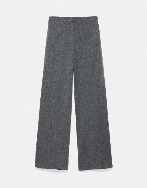 Pull&Bear Soft-Touch Wide-Leg-Hose in Grau, 6 von 6