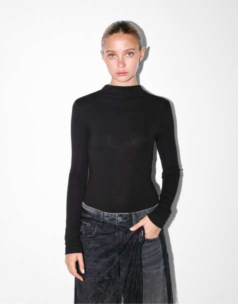 Pull&Bear - Sort bodystocking med høj hals - view 1