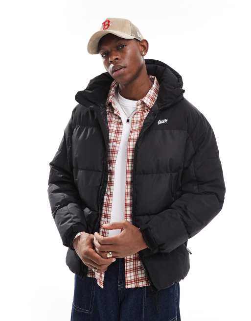 Pull&Bear - Sort dynejakke med hætte