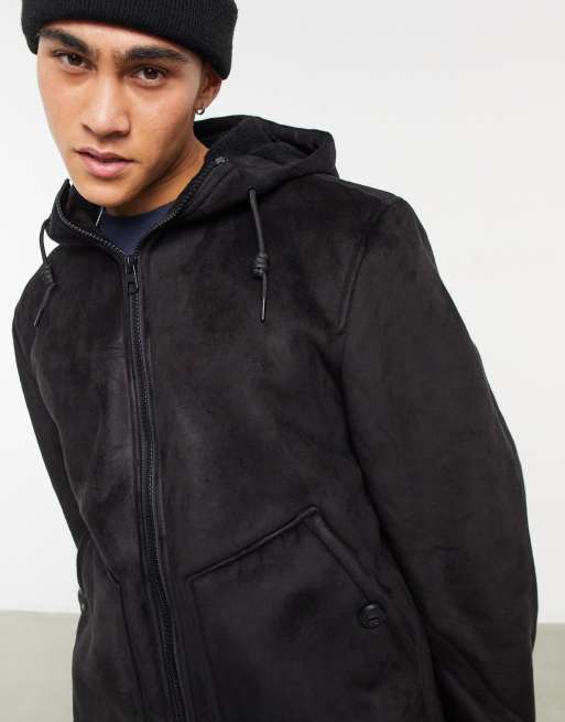 Pull&Bear - Sort foret overhead jakke, 3 af 4