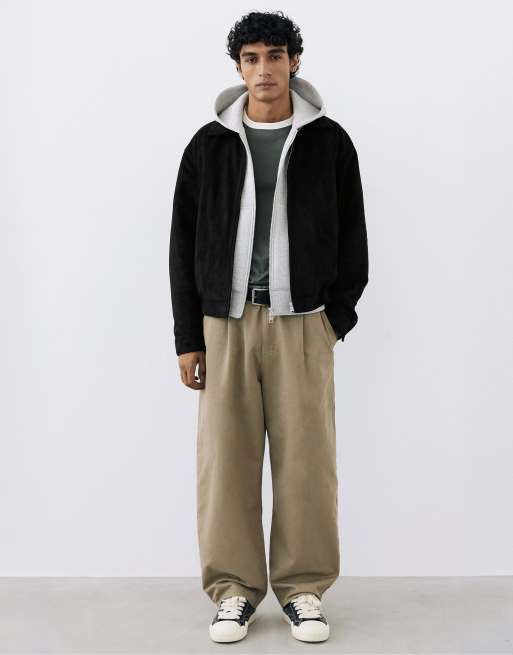 Pull&Bear - Sort jakke i imiteret ruskind, 4 af 7