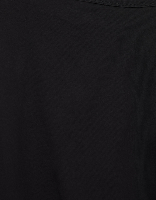 Pull&Bear - Sort kortærmet T-shirt med asymmetisk snit, 7 af 7