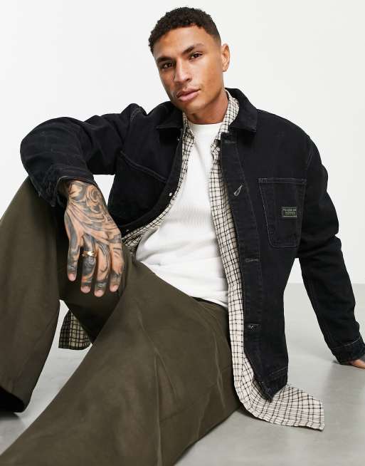 Pull&Bear - Sort let denimjakke