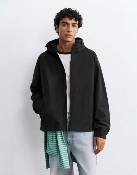 Pull&Bear - Sort let regnjakke - view 1
