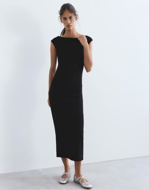 Pull&Bear - Sort midikjole - view 1