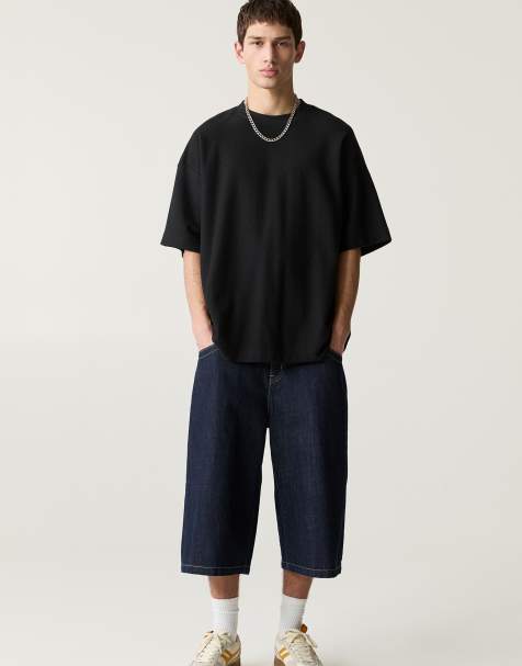 Pull&Bear - Sort sweatshirt med tekstur og korte ærmer - view 1