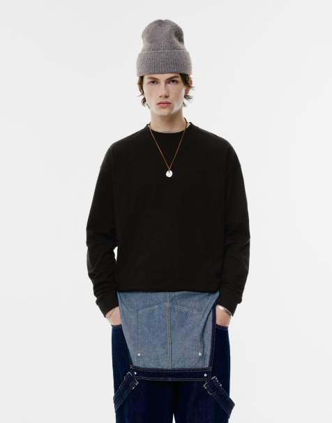 Pull&Bear - Sort T-shirt med lange ærmer - view 1