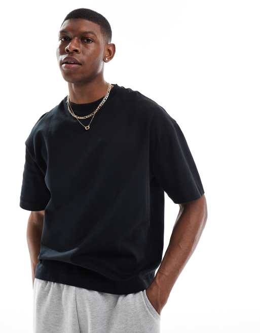 Pull&Bear — Sort T-shirt med løs pasform 