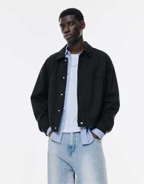 Pull&Bear - Sort tekstureret jakke - view 1