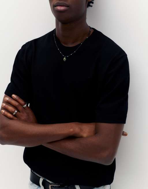 Pull&Bear - Sort trøje med korte ærmer, 3 af 4