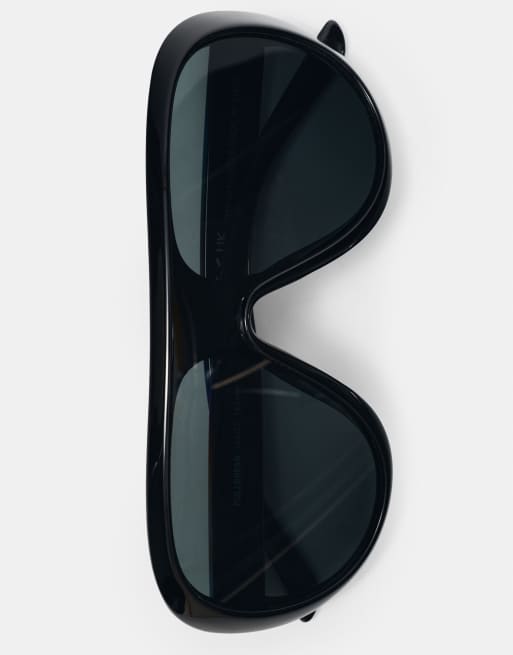Pull&Bear - Sorte aviator-solbriller i resin, 4 af 4