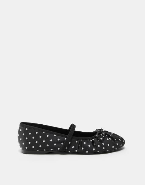 Pull&Bear - Sorte ballerinaer med polkaprikker - view 1