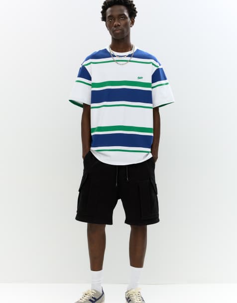 Pull&Bear - Sorte behagelige cargo-bermudashorts - view 1