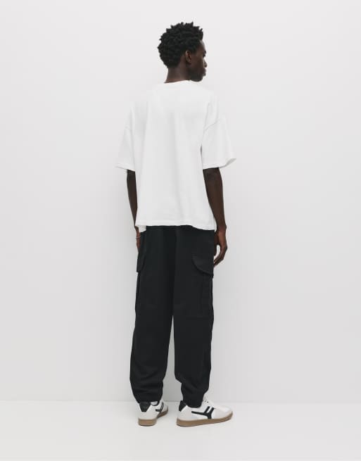 Pull&Bear - sorte cargo joggingbukser, 4 af 4