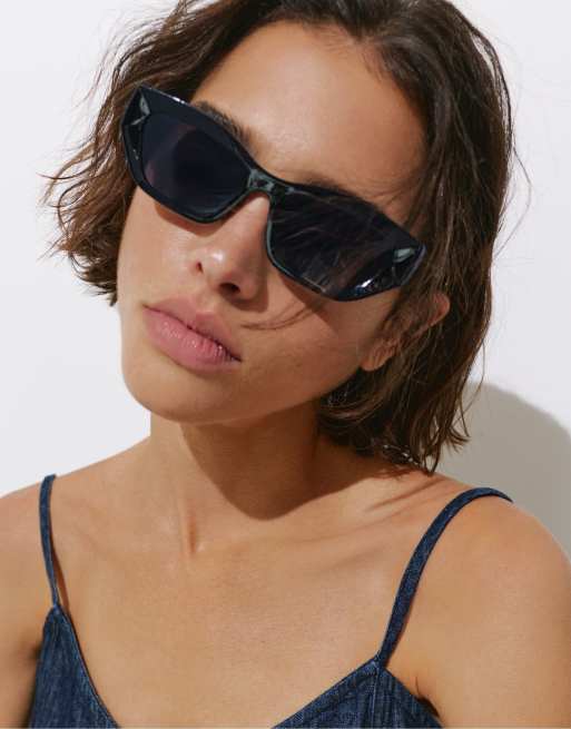 Pull&Bear - Sorte cat eye-solbriller med skildpaddemønster, 4 af 6
