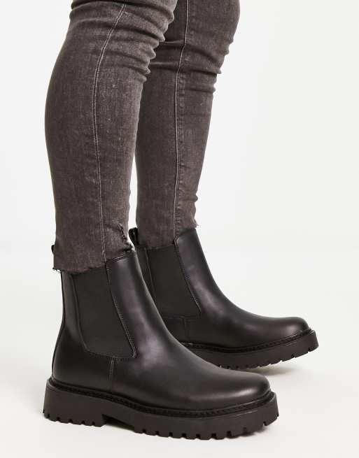 Pull&Bear - Sorte chunky Chelsea-støvler, 3 af 4