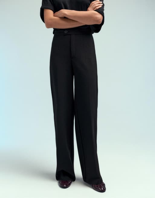 Pull&Bear - Sorte elegante bukser med høj talje, 2 af 7