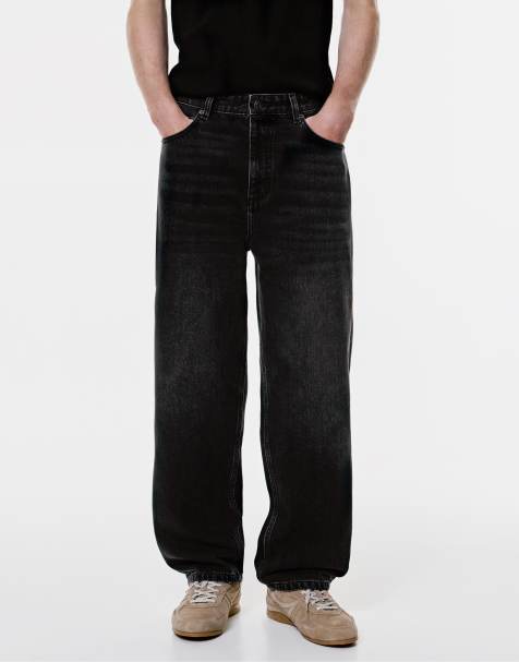Pull&Bear - Sorte falmede baggy jeans - view 1