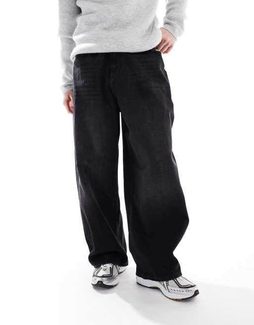 Pull&Bear - Sorte jeans i super baggy fit