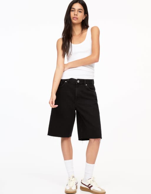 Pull&Bear - Sorte jorts i denim